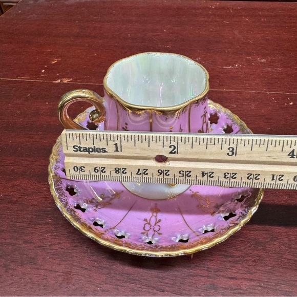 Enesco Tea China Cup & Saucer Japan Pink Gold Vintage - Picture 16 of 16